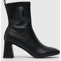 Schuh Bella Flared Heel Stretch Boots In Black
