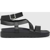 Schuh Taylor Cross Strap Footbed Sandals In Black