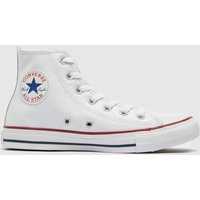 Converse White & Red Classic Leather Hi Trainers