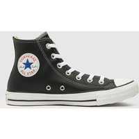 Converse All Star Hi Leather Trainers In Black & White