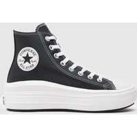 Converse All Star Move Faux Leather Trainers In Black & White
