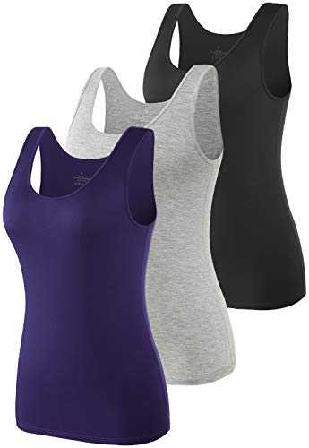 Vislivin Womens Supersoft Vest Tops Stretch Casual Tank Tops 3-4 Pack