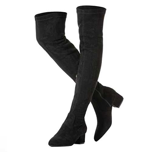 Women Boots Winter Over Knee Long Boots Fashion Boots Heels Autumn Quality Suede Comfort Square Heels