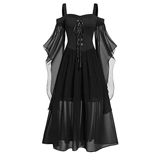 AMhomely Halloween Dress for Women Sale Clearance, Evening Party Prom Cocktail Swing Dress Vintage Elegant A-line Dress Gothic Dress Halloween Victorian Dresses Plus Size Dress Medieval Costume