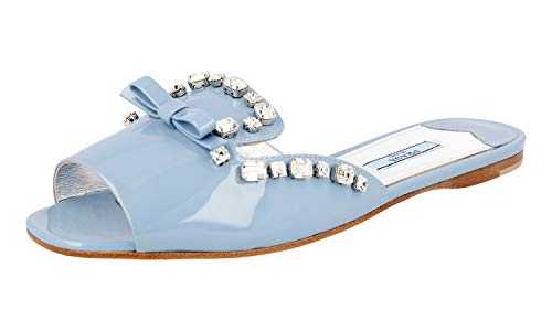 Prada Women's 1XX182 069 F0637 Blue Leather Sandals UK 7 / EU 40