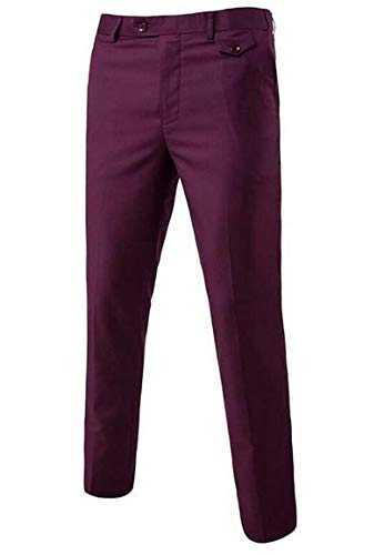 Botong Men's Slim Fit Dress Pants Wrinkle-Free Flat Front Suit Pants Stretch Casual Pants Comfort Dress Trousers