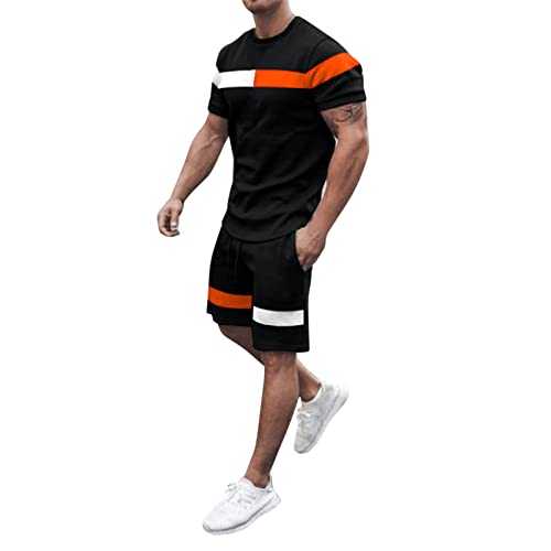 QWUVEDS Quick-Drying 3D Short Sleeve Suit Shorts for Men Beach Tropical HawaiianSS Body Sports Shorts Suit Sports Suit Men Rain