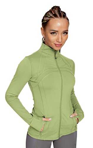 QUEENIEKE Women's Running Jacket Slim Fit and Cottony-Soft Handfeel Sports Tops with Full Zip Side Pocket