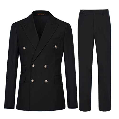 Cenne Des Graoom Men's Slim Fit 2 Piece Suit Double Breasted Business Wedding Prom Suits Blazer Tuxedo & Trousers…