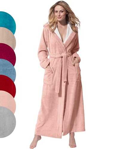 Morgenstern Dressing Gown Womens Long Hooded Fluffy Ankle Length