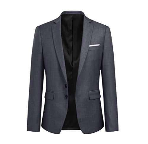 YOUTHUP Mens Blazer Slim Fit 2 Button Formal Casual Suit Jacket Wedding Tuxedo Jackets