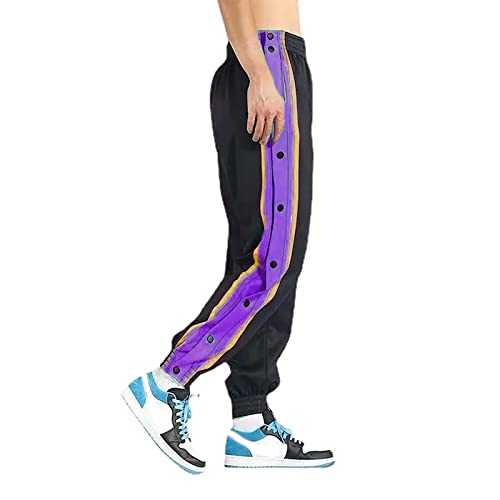 Beokeuioe Rehabilitation Trousers for Men Buttoned Tracksuit Bottoms Jogging Bottoms Side Opening Sports Trousers Training Trousers for Rehabilitation and Care Purposes