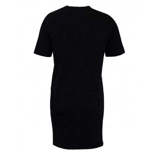 Love Moschino Women's Short Sleeve Fleece Dress_Stripe Logo & Heart Print, Black (Black C), 8 (Size: 40)