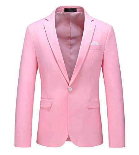 Men's Jacket Slim Fit Casual Blazer One Button Notched Lapel Turn-Down Collar Suit Jacket Blazer
