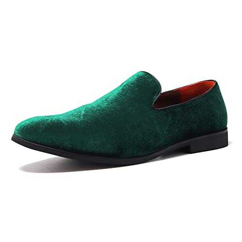 FLQL Men's Luxury Penny Velvet Slip-On Loafers Party Dancing Shoes Casual Suede Wedding Shoes Plus Size 7-13