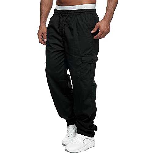 Mens Cargo Work Trousers Casual Relaxed Fit Stretch Combat Tracksuit Jogging Bottoms Trousers for Man M-3XL