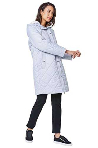 Roman Originals Padded Coat For Women UK - Ladies Longline Puffer Winter Quilted Parka Waterproof Rainproof Wind Resistant Thermal Jacket Long Length Warm Zip Hood Puffa Cosy