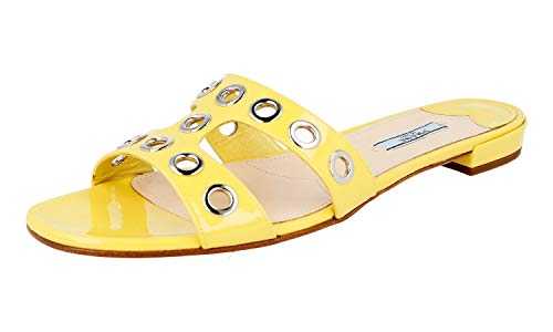 Prada Women's 1XX250 Yellow Leather Sandals UK 7.5 / EU 40.5