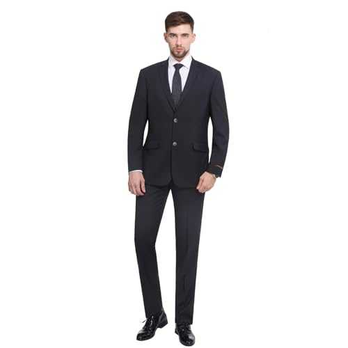 P&L Men's 7-colors Premium Slim Fit Two-piece Single Breasted Two Button Dress Suit Jacket and Pants Sets [2015 (50 Regular / W 46"
