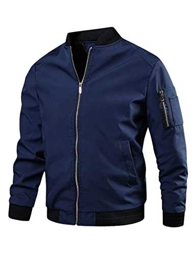 Lentta Men's Slim Fit Lightweight Softshell Bomber Jacket Coat Fall Jackets For Men