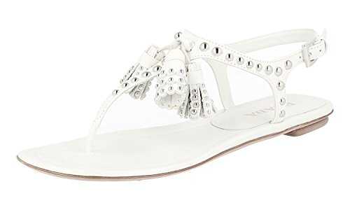 Prada Women's 1Y869E 038 F0009 White Leather Sandals UK 3 / EU 36