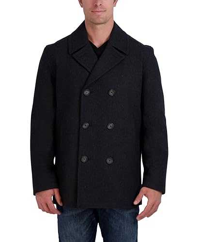 Nautica Men's Big and Tall Melton Double-Breasted Peacoat