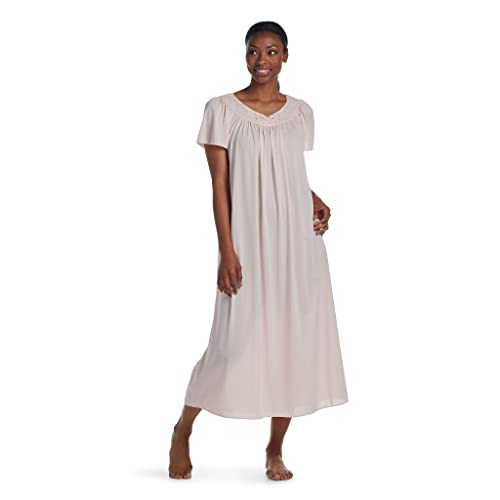 Miss Elaine Women's Plus-Size Tricot Long Flutter Sleeve Gown