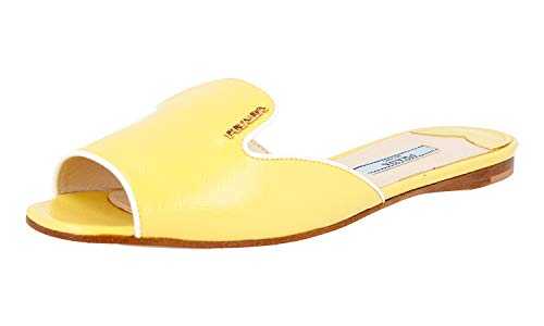 Prada Women's 1XX104 Yellow Saffiano Leather Sandals UK 3 / EU 36