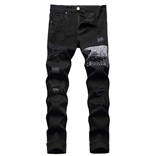 ABSECAI Men's Ripped Jeans Slim Fit Skinny Stretch Jeans Pant
