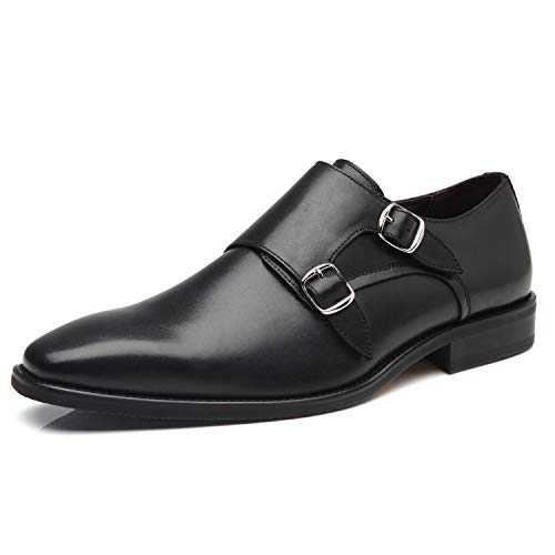La Milano Mens Double Monk Strap Slip-on Loafer Oxford Formal Business Casual Dress Shoes for Men