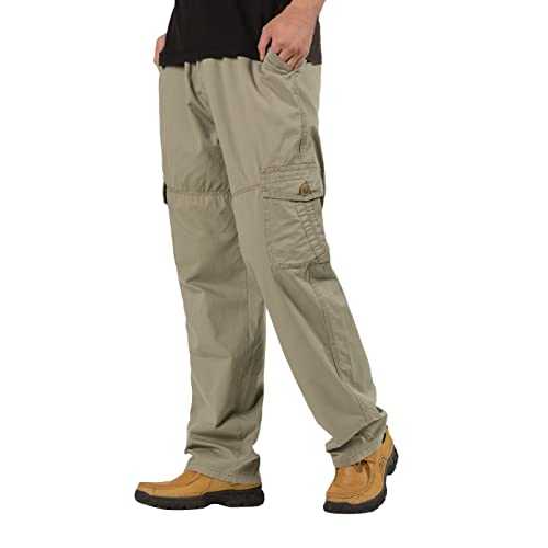 Men's Summer Trousers Fashion Casual Loose Cotton Plus Size Pocket Lace Up Pants Velvet Jumpsuit Men's Walking Trousers