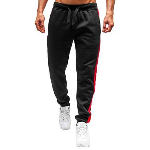 Men's Jogger Sports Trousers Men's Cotton Tracksuit Bottoms Tight Tracksuit Bottoms for Men Fleece Joggers Running Trousers with Pockets