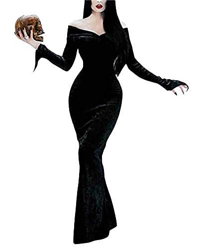 LVCBL Women Halloween Carnival Party Dresses Gothic Slim Thin Cocktail Formal Outfit