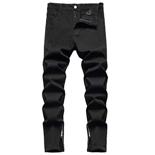 HuuPrr Men's Ripped Jeans Slim Fit Stretch Jeans Distressed Fashion Comfort Pants