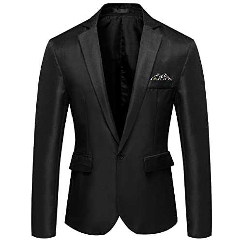 YOUTHUP Men's Lightweight Blazer Regular Fit Casual Business Smart Suit Jacket