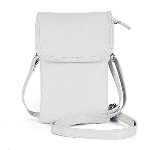 befen Genuine Leather Phone Bag, Real Leather Phone Purse, Small Phone Cross Body Bag for Women with Long Strap and Key Ring - Fit 8 Plus or Phone Less 6.5 Inch