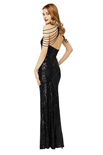 BABEYOND Women's Sequin Prom Dress - One Shoulder Maxi Dress Gowns and Evening Dresses for Party Wedding Guest