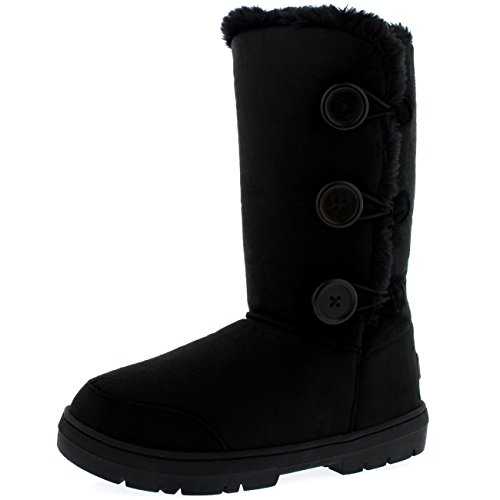 Holly Womens Triplet Button Waterproof Winter Snow Boots