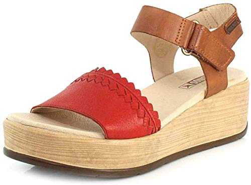 Pikolinos Leather Wedge Sandals COSTACABANA W3X Coral