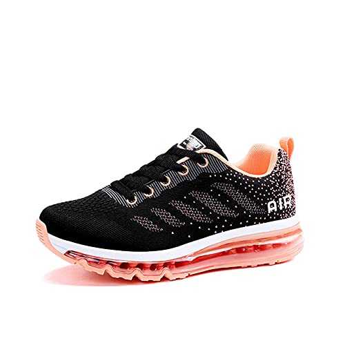 Running Shoes Men Women Trainers Breathable Sports Sneakers Lightweight Air Cushion Shock Absorbing Non Slip Fashion Casual Fitness Athletic Walking Gym Jogging Outdoor Size 3.5-10UK