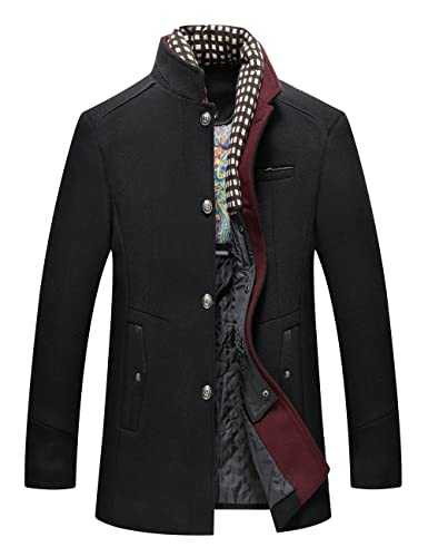 APTRO Mens Jacket Winter Wool Coats Warm Casual Overcoat Outwear Business Single Breasted Trench Jacket 2101