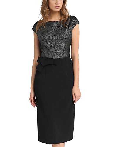APART Fashion Women's 60702 Dress, Multicolour (Schwarz-Silber Schwarz-Silber), 6