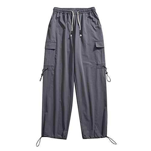 Men's spring and autumn, casual style, zip, normal paint drawstring trousers, chic jogging bottoms, men's casual trousers, men's long wide jogging bottoms, men's tracksuit bottoms