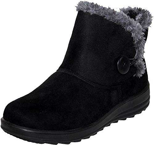 Cushion Walk Womens Ladies Lightweight Fur Lined Girls Warm Casual Comfort Winter Ankle Boots UK Sizes 3-8