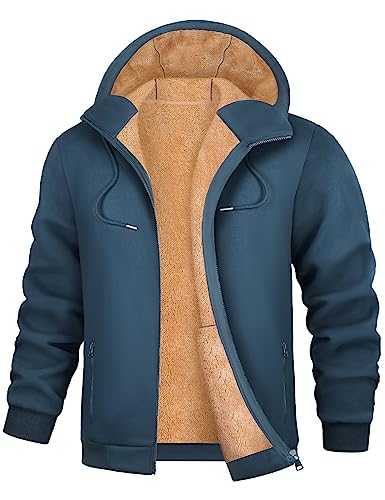 UMIPUBO Mens Hoodies Fleece Hoodie Sweatshirt Zip Up Sherpa Lined Jackets Thermal Long Sleeve Thick Warm Coats Casual Winter Hooded Outerwear with Pockets for Men