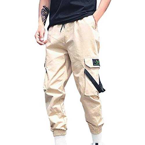 IFOUNDYOU Men's Plus Size Pants,2020 Sale Summer Cotton Casual Comfort Pants Loose Pure-Color Overalls Outdoor Leisure Lightweight Trousers