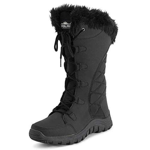 Polar Womens Quilted Faux Fur Cuff Winter Duck Rubber Sole Durable Snow Rain Outdoor Boot