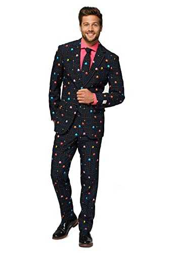 OppoSuits Men's Prom Suits Pac-Man – Comes with Jacket, Pants and Tie in Funny Designs
