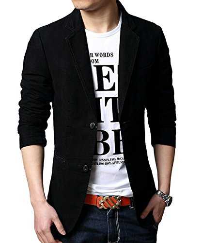 Mens Casual Blazer Slim Fit Suit Jackets Single Breasted Cotton Solid Coat Jacket Two Button Casual Blazer Jacket