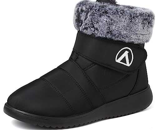 Lvptsh Winter Snow Boots for Women Waterproof Fur Lined Outdoor Walking Boots Warm Ankle Booties for Ladies Girls Anti Slip Mid Calf Boots